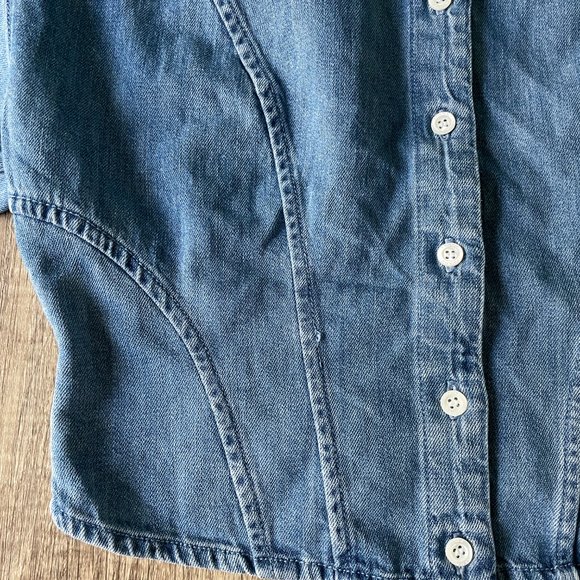 FRAME Corset Denim Blouse with Midi-Sleeve - Picture 7 of 15